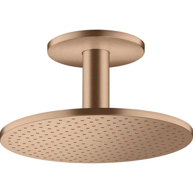 Głowica prysznicowa 300 1jet z przyłączem sufitowym Czerwony Złoty Szczotkowany ShowerSolutions AXOR 35301310