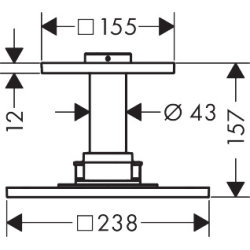 Głowica prysznicowa 250/250 1jet z przyłączem sufitowym Nikiel Szczotkowany ShowerSolutions AXOR 35308820