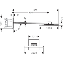 Głowica prysznicowa 250/250 2jet z ramieniem prysznicowym Mosiądz Szczotkowany ShowerSolutions AXOR 35310950