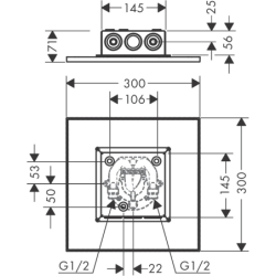 Głowica prysznicowa 300/300 2jet do montażu w suficie Stal Szlachetna Optyczna ShowerSolutions AXOR 35321800