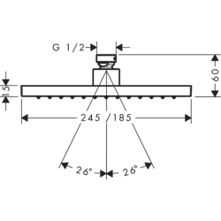 Głowica prysznicowa 245/185 1jet Czarny Matowy ShowerSolutions AXOR 35373670