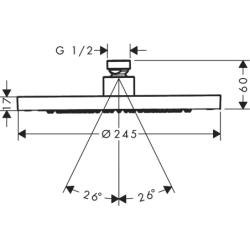 Głowica prysznicowa 245 1jet Czarny Chrom Polerowany ShowerSolutions AXOR 35380330