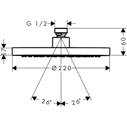 Głowica prysznicowa 220 1jet Stal Szlachetna Optyczna ShowerSolutions AXOR 35382800