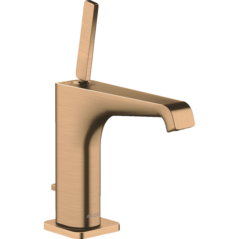 Jednouchwytowa bateria umywalkowa 130 z uchwytem Pin i kompletem odpływowym z cięgłem Brąz Szczotkowany Citterio E AXOR 36100140