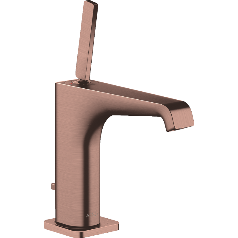 Bateria umywalkowa 130 z uchwytem Pin i kpl odpływowym z cięgłem Czerwony Złoty Szczotkowany Citterio E AXOR 36100310