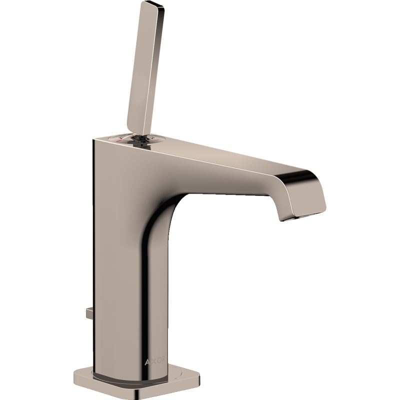 Jednouchwytowa bateria umywalkowa 130 z uchwytem Pin i kompletem odpływowym z cięgłem Nikiel Polerowany Citterio E AXOR 36100830