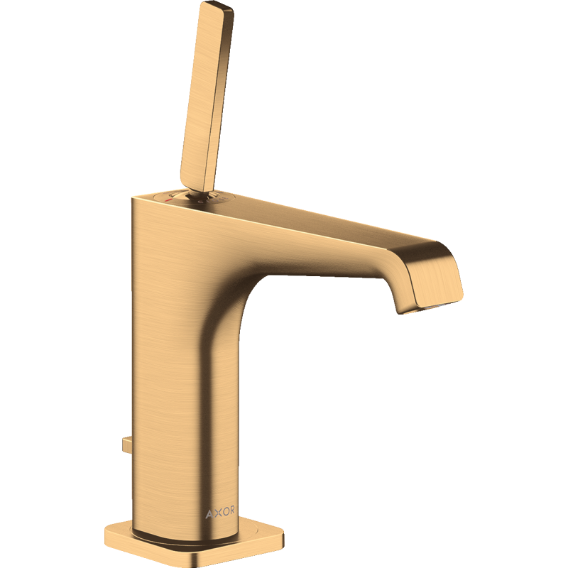 Jednouchwytowa bateria umywalkowa 130 z uchwytem Pin i kpl odpływowym z cięgłem Mosiądz Szczotkowany Citterio E AXOR 36100950