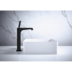 Bateria umyw. 250 do umywalek nablatowych z uchwytem Pin i niezamykanym kpl odpływowym Czarny Matowy Citterio E AXOR 36104670