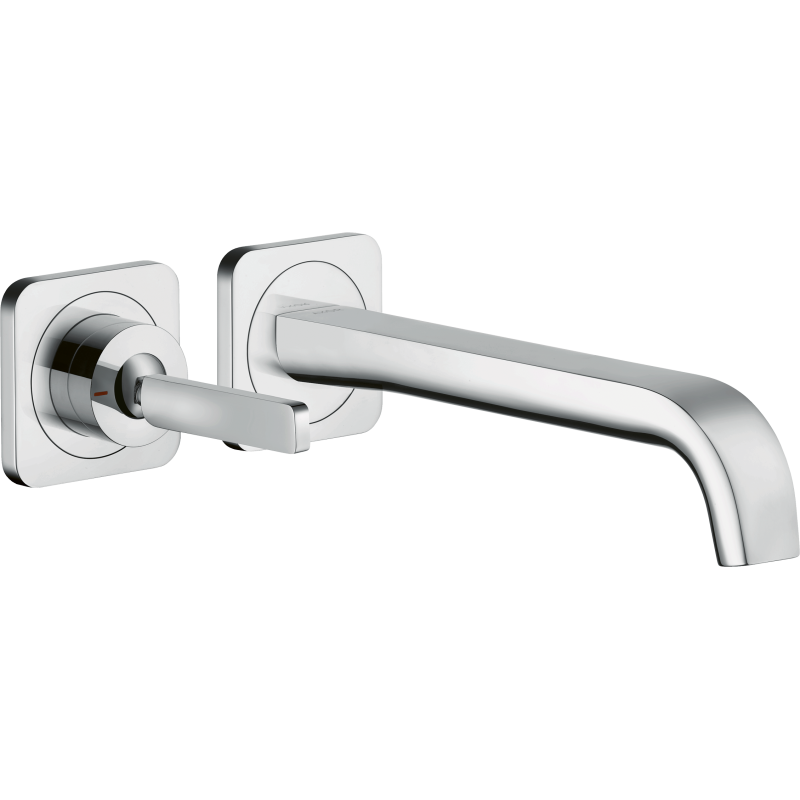 Jednouchwytowa bateria umywalkowa z uchwytem Pin, wylewką 221 mm i rozetami, ścienna, podtynkowa Chrom Citterio E AXOR 36106000