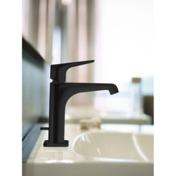 Jednouchwytowa bateria umywalkowa 130 z kompletem odpływowym z cięgłem Czarny Matowy Citterio E AXOR 36110670