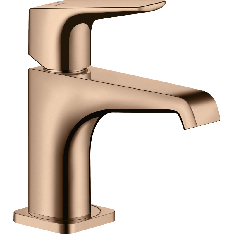 Bateria umywalkowa 90 do małych umywalek z niezamykanym kpl odpływowym Czerwony Złoty Polerowany Citterio E AXOR 36112300