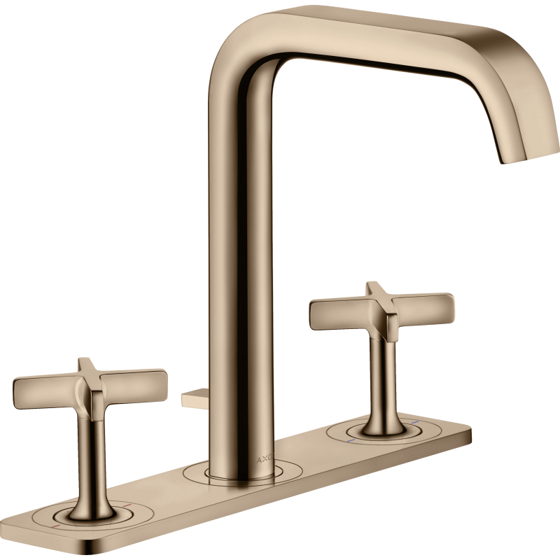 3-otworowa bateria umywalkowa 170 z płytką i kompletem odpływowym z cięgłem Czerwony Złoty Polerowany Citterio E AXOR 36116300