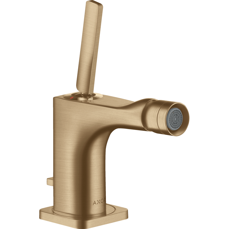 Jednouchwytowa bateria bidetowa z uchwytem Pin i kompletem odpływowym z cięgłem Brąz Szczotkowany Citterio E AXOR 36120140