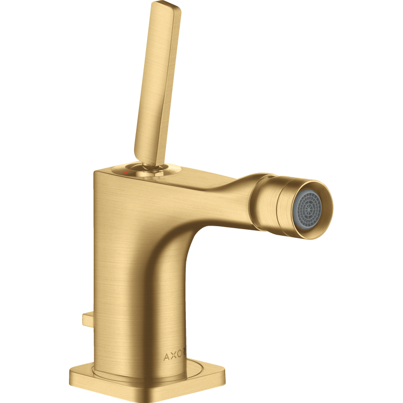 Jednouchwytowa bateria bidetowa z uchwytem Pin i kpl odpływowym z cięgłem Złoty Optyczny Szczotkowany Citterio E AXOR 36120250