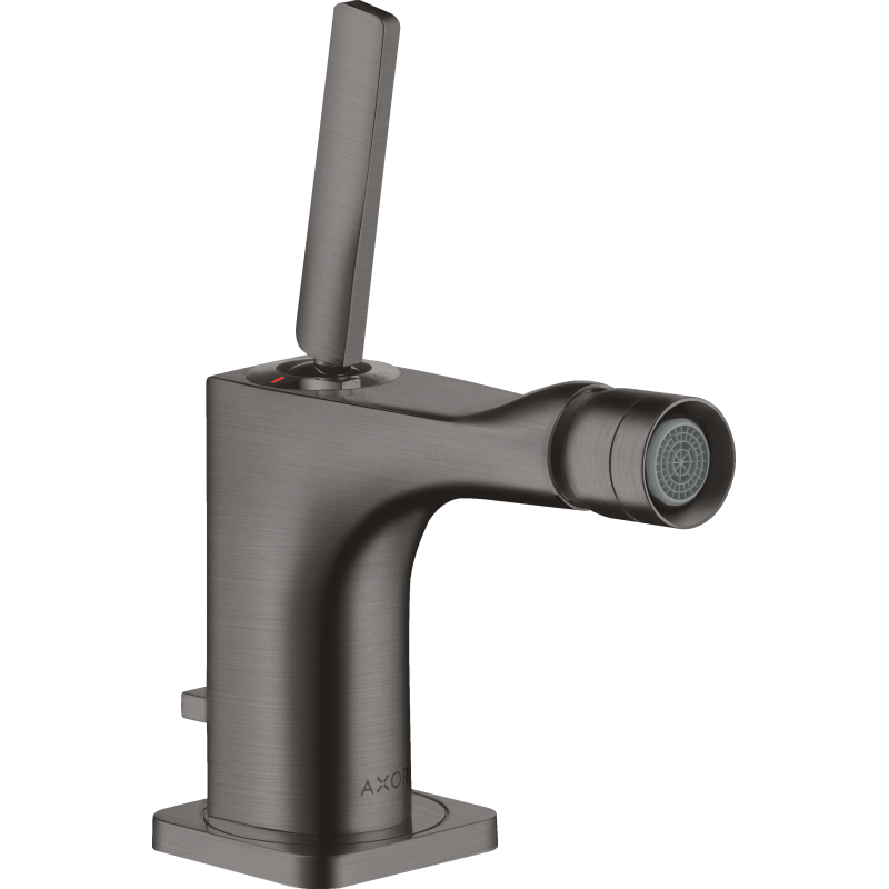 Jednouchwytowa bateria bidetowa z uchwytem Pin i kpl odpływowym z cięgłem Czarny Chrom Szczotkowany Citterio E AXOR 36120340