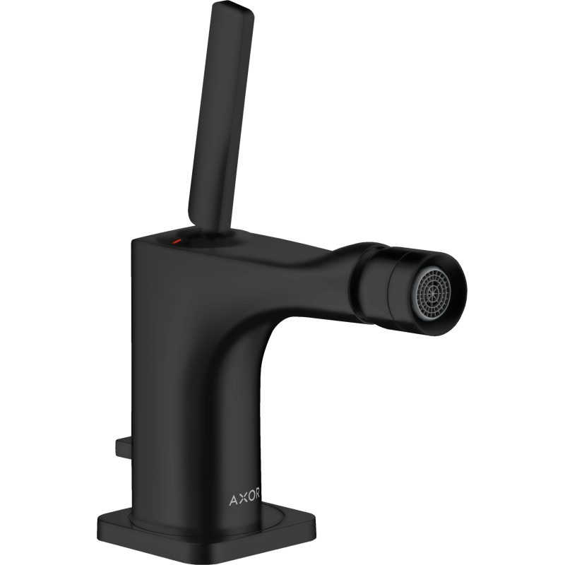 Jednouchwytowa bateria bidetowa z uchwytem Pin i kompletem odpływowym z cięgłem Czarny Matowy Citterio E AXOR 36120670