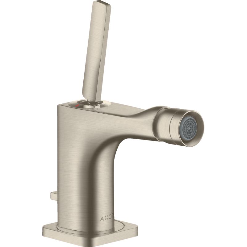Jednouchwytowa bateria bidetowa z uchwytem Pin i kompletem odpływowym z cięgłem Nikiel Szczotkowany Citterio E AXOR 36120820