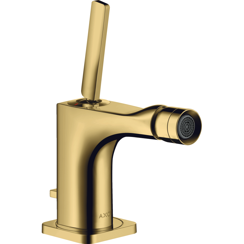 Jednouchwytowa bateria bidetowa z uchwytem Pin i kpl odpływowym z cięgłem Złoty Optyczny Polerowany Citterio E AXOR 36120990