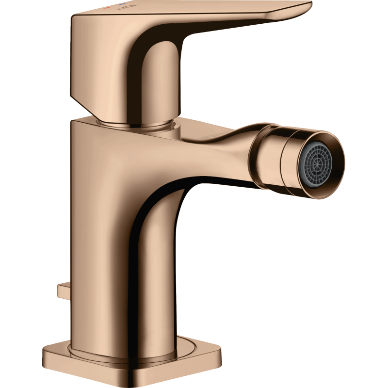 Jednouchwytowa bateria bidetowa z kompletem odpływowym z cięgłem Czerwony Złoty Polerowany Citterio E AXOR 36121300