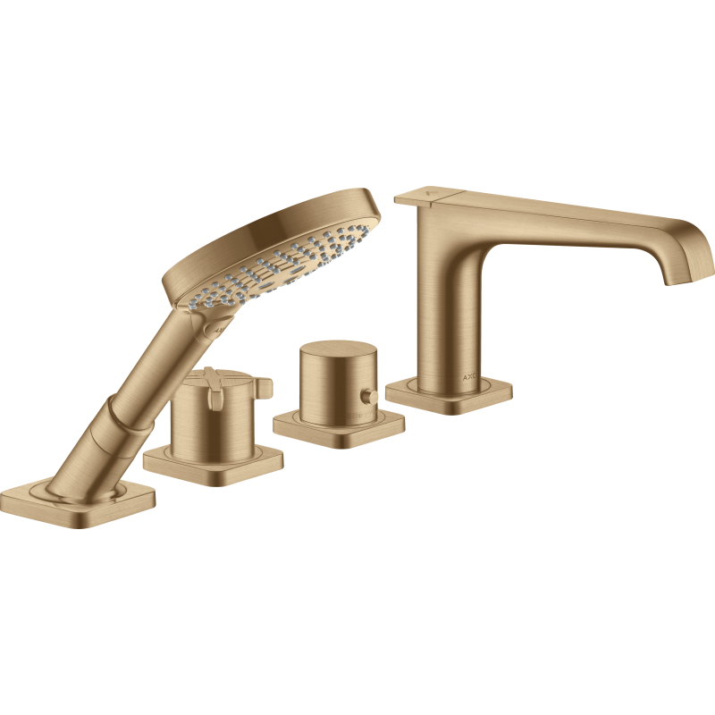 4-otworowa bateria wannowa, termostatyczna do montażu na cokole z płytek Brąz Szczotkowany Citterio E AXOR 36410140