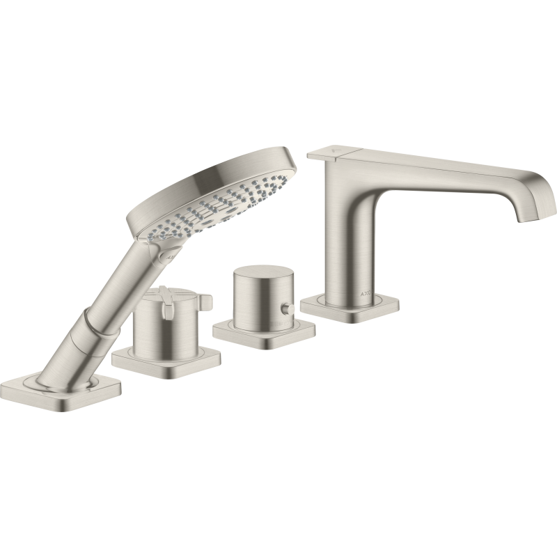 4-otworowa bateria wannowa, termostatyczna do montażu na cokole z płytek Stal Szlachetna Optyczna Citterio E AXOR 36410800