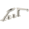 4-otworowa bateria wannowa, termostatyczna do montażu na cokole z płytek Stal Szlachetna Optyczna Citterio E AXOR 36410800