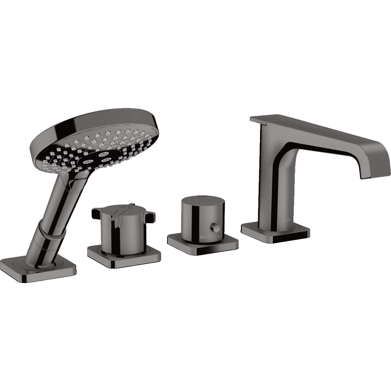 4-otworowa bateria termostatyczna na brzeg wanny Czarny Chrom Polerowany Citterio E AXOR 36411330