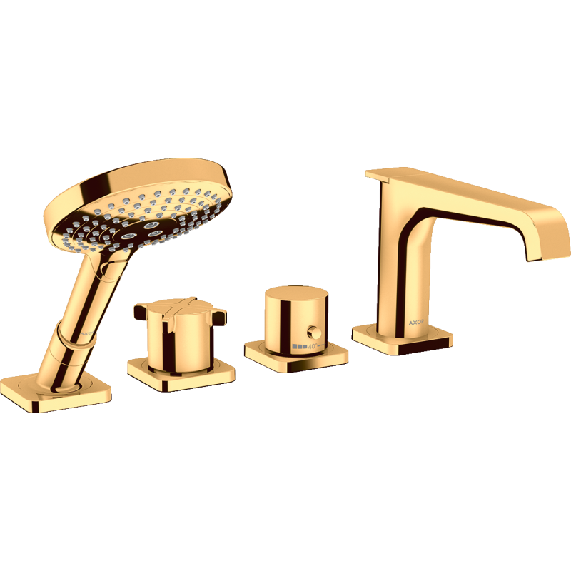 4-otworowa bateria termostatyczna na brzeg wanny Złoty Optyczny Polerowany Citterio E AXOR 36411990