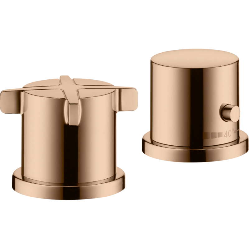 2-otworowa bateria termostatyczna na brzeg wanny Czerwony Złoty Polerowany Citterio E AXOR 36412300