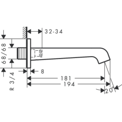 Wylewka wannowa Złoty Optyczny Polerowany Citterio E AXOR 36425990