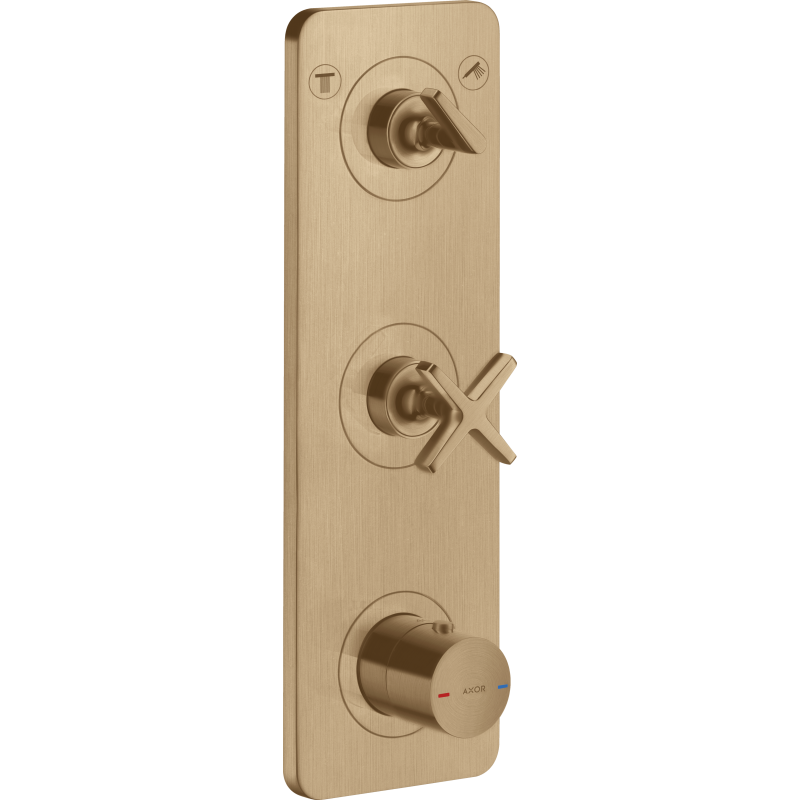 Moduł termostatyczny 380/120 do 2 odbiorników z płytką, podtynkowy Brąz Szczotkowany Citterio E AXOR 36703140