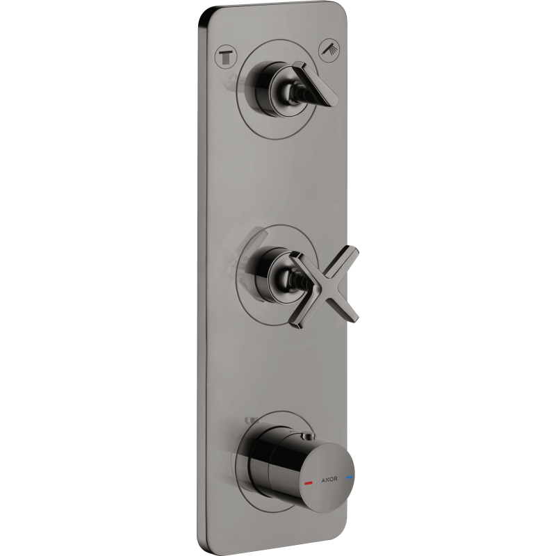 Moduł termostatyczny 380/120 do 2 odbiorników z płytką, podtynkowy Czarny Chrom Polerowany Citterio E AXOR 36703330