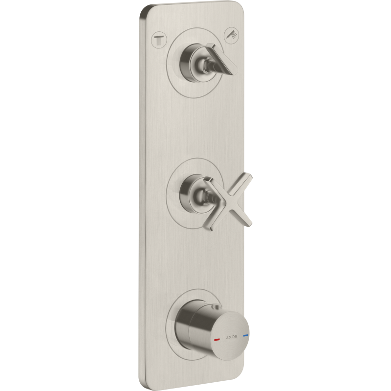 Moduł termostatyczny 380/120 do 2 odbiorników z płytką, podtynkowy Stal Szlachetna Optyczna Citterio E AXOR 36703800