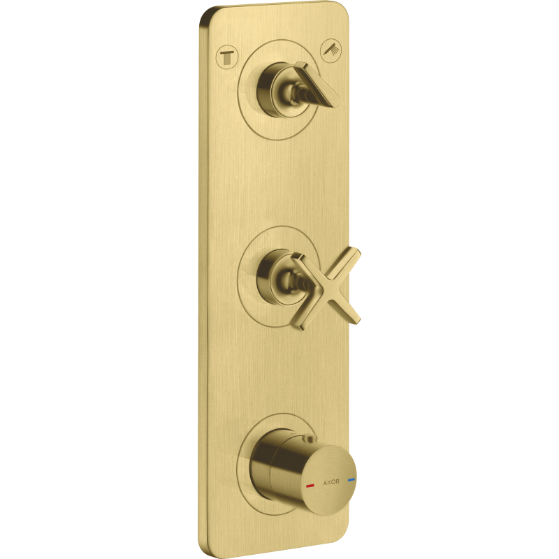 Moduł termostatyczny 380/120 do 2 odbiorników z płytką, podtynkowy Mosiądz Szczotkowany Citterio E AXOR 36703950