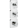 Moduł termostatyczny 380/120 do 3 odbiorników z rozetami, podtynkowy Chrom Citterio E AXOR 36704000