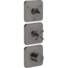 Moduł termostatyczny 380/120 do 3 odbiorników z rozetami, podtynkowy Czarny Chrom Szczotkowany Citterio E AXOR 36704340