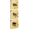 Moduł termostatyczny 380/120 do 3 odbiorników z rozetami, podtynkowy Złoty Optyczny Polerowany Citterio E AXOR 36704990