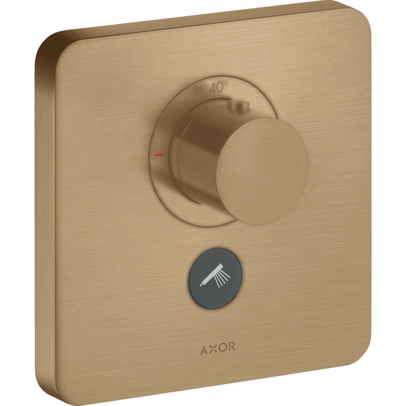 Bateria termo. HighFlow do 1 odbiornika z dodatkowym wyjściem, softsquare, podtynkowa Brąz brushed ShowerSelect AXOR 36706140