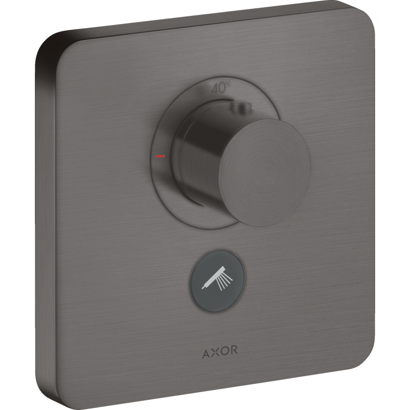 Bateria termo. HighFlow do 1 odb. z dodatkowym wyjściem, softsquare, podtynk. Czarny Chrom brushed ShowerSelect AXOR 36706340
