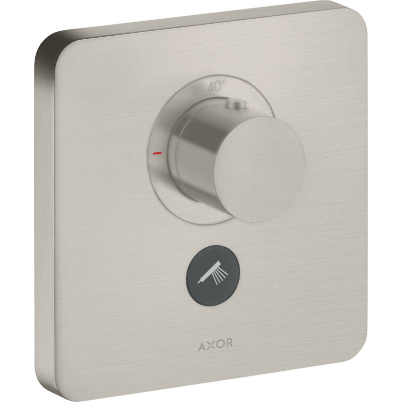 Bateria termo. HighFlow do 1 odbiornika z dodatkowym wyjściem, softsquare, podtynkowa Stal Szlachetna ShowerSelect AXOR 36706800