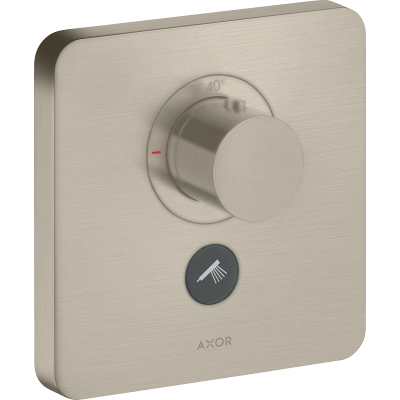 Bateria termo. HighFlow do 1 odbiornika z dodatkowym wyjściem, softsquare, podtynkowa Nikiel brushed ShowerSelect AXOR 36706820