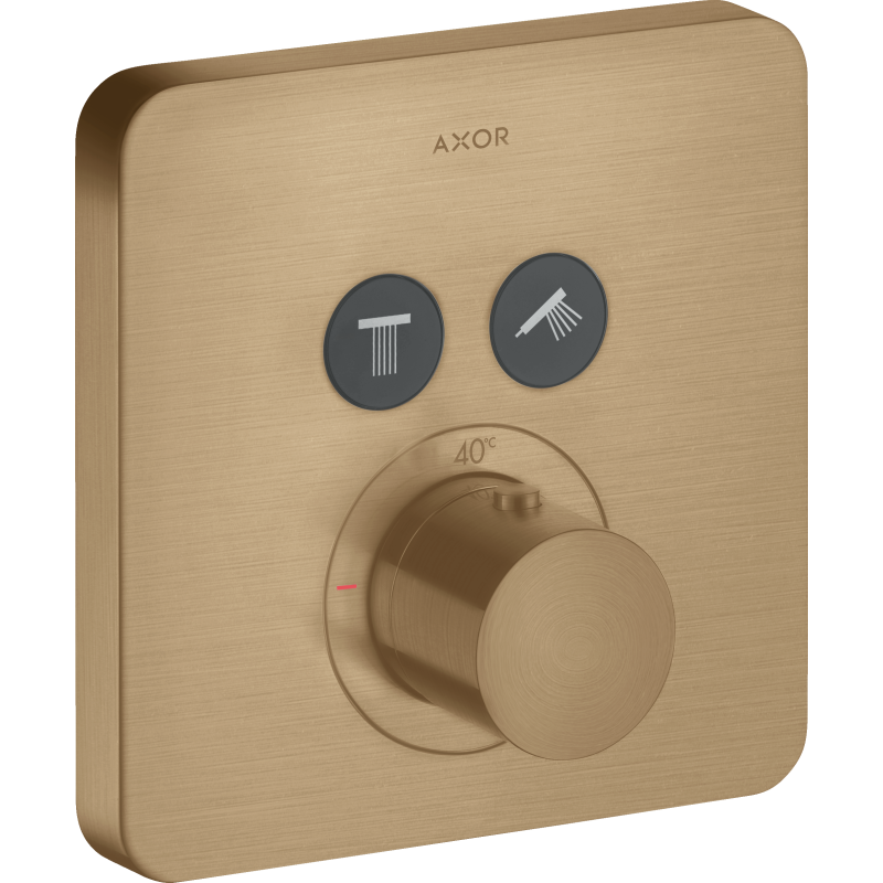 Bateria termostatyczna do 2 odbiorników, softsquare, podtynkowa Brąz Szczotkowany ShowerSolutions AXOR 36707140