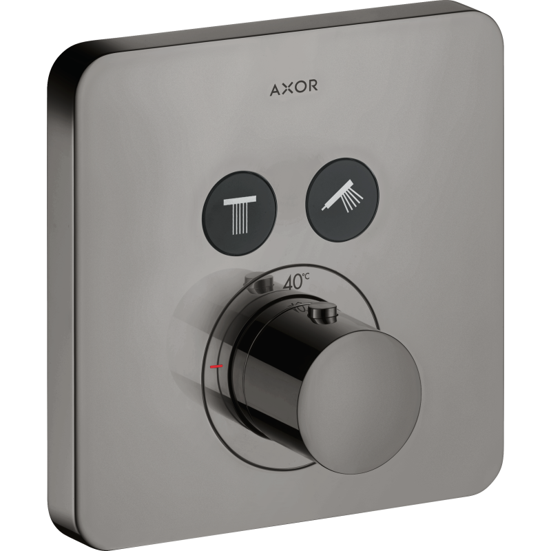 Bateria termostatyczna do 2 odbiorników, softsquare, podtynkowa Czarny Chrom Polerowany ShowerSolutions AXOR 36707330