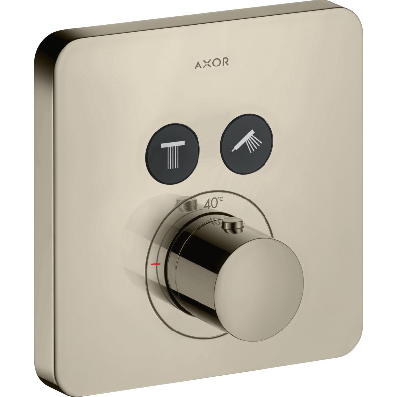 Bateria termostatyczna do 2 odbiorników, softsquare, podtynkowa Nikiel Polerowany ShowerSolutions AXOR 36707830