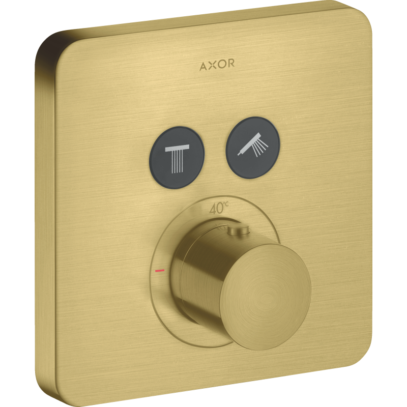 Bateria termostatyczna do 2 odbiorników, softsquare, podtynkowa Mosiądz Szczotkowany ShowerSolutions AXOR 36707950