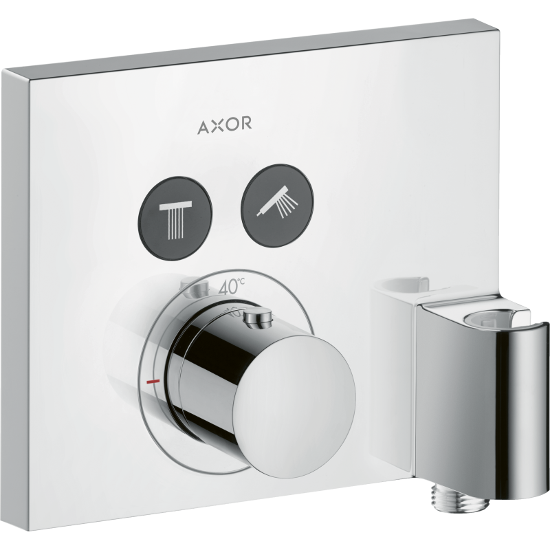 Bateria termo. do 2 odbiorników ze zintegrowanym przyłączem i uchwytem, kwadratowa, podtynkowa Chrom ShowerSelect AXOR 36712000