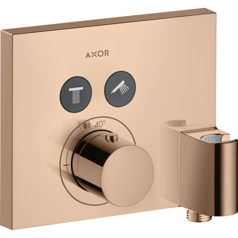 Bateria termo. do 2 odbiorników ze zintegro. przyłączem i uchwytem, podtynk. Czerwony Złoty poler ShowerSelect AXOR 36712300