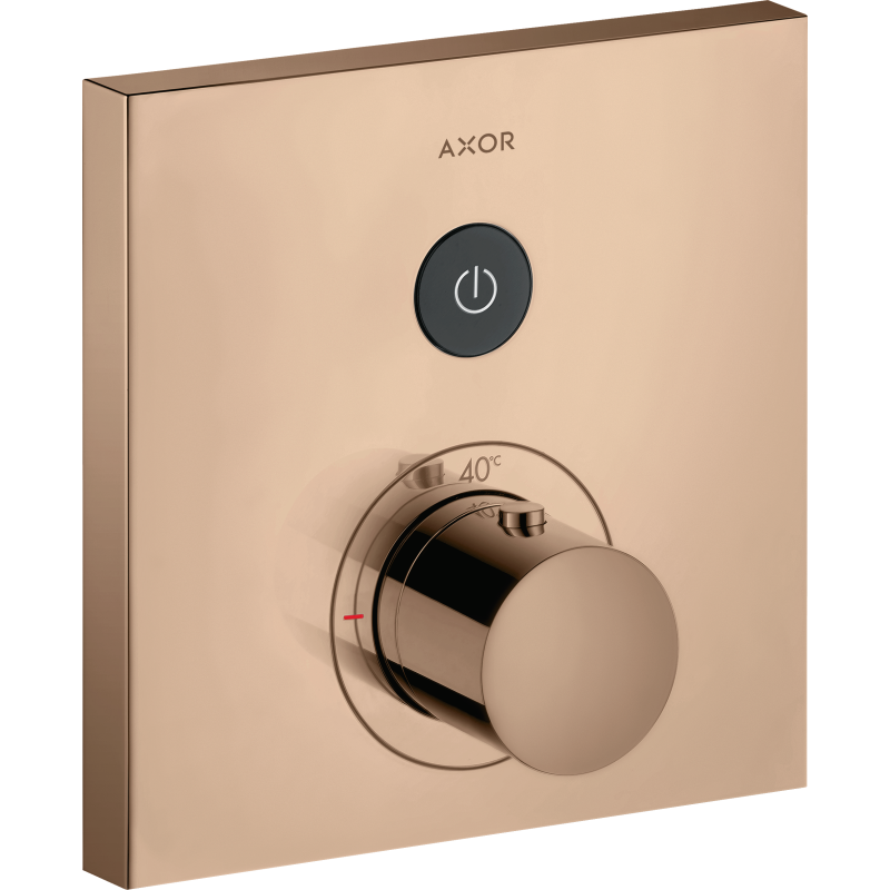 Bateria termostatyczna do 1 odbiornika, kwadratowa, podtynkowa Czerwony Złoty Polerowany ShowerSelect AXOR 36714300
