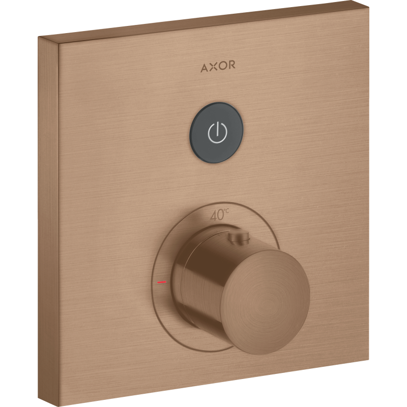 Bateria termostatyczna do 1 odbiornika, kwadratowa, podtynkowa Czerwony Złoty Szczotkowany ShowerSelect AXOR 36714310