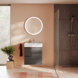 Szafka pod umywalkę wiszącą z 2 szufladami PushOpen 630/470 Szary Łupek Matowy Xilesa E HANSGROHE 54294760